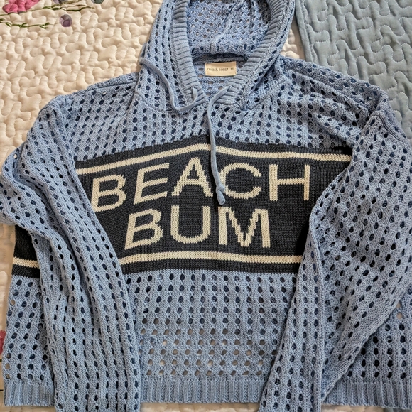 Beach Bum Blue Knit Sweater - Picture 1 of 2